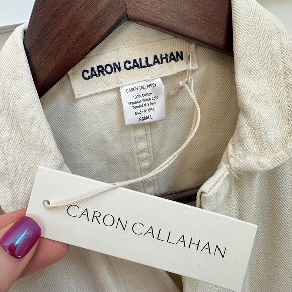 Caron Callahan NWT Fincher Small Ivory Cream Jumpsuit Utility Cotton Flightsuit - Picture 9 of 13